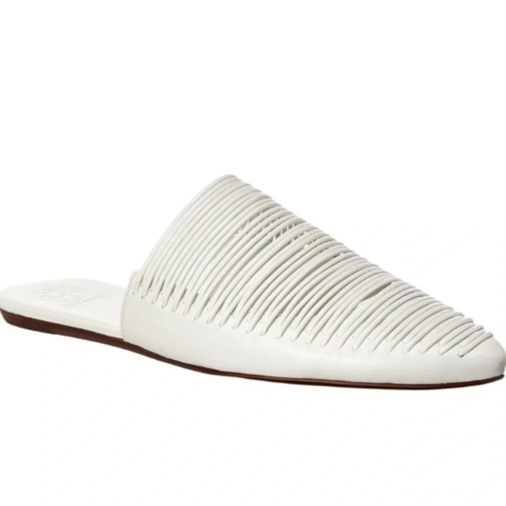 Tory Burch Sienna Woven Leather Pointy Toe Mules
